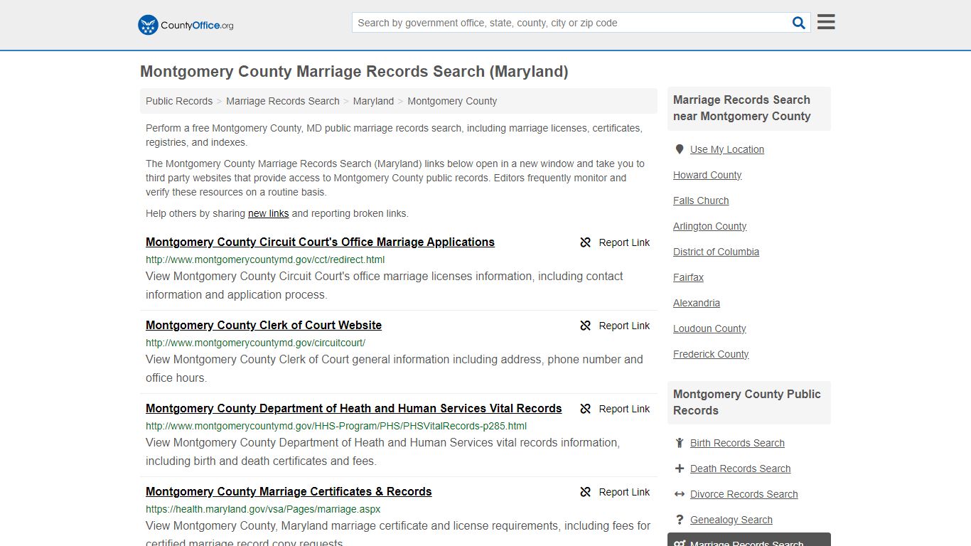 Marriage Records Search - Montgomery County, MD (Marriage Licenses ...